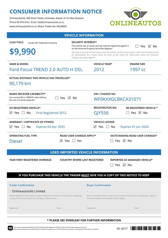 2012 Ford Focus